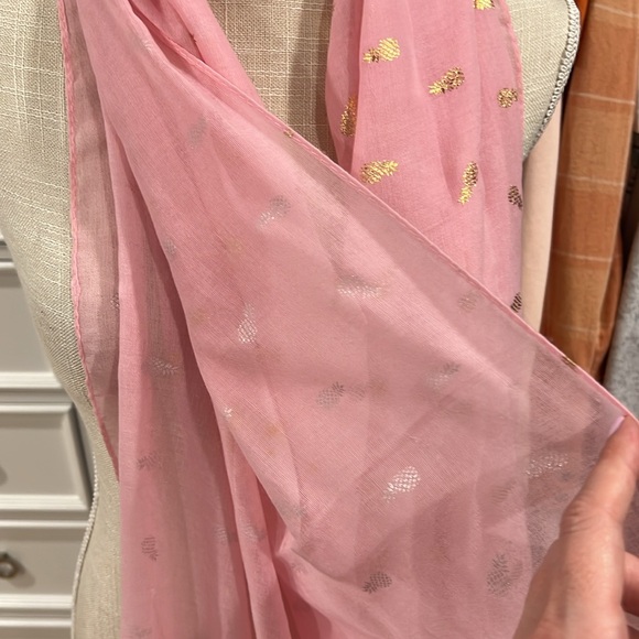Pink and Gold Pineapple Scarf - Picture 3 of 6